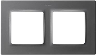 SIMON - Marco de Pared, 2 Elementos, Serie 82 Concept, Compatible con Series de Mecanismos Simon 75, 31, 82 y 88, Apto para Interiores, Fácil de Montar, Efecto Mate Antihuellas, Color Titanio