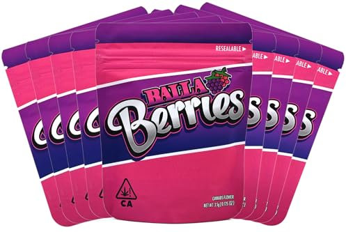 Topeedy 50 sacchetti richiudibili in Mylar rosa da 3,5 g, 10 x 12,5 cm, resistenti e riutilizzabili, con chiusura lampo, per alimenti, gioielli, caramelle e frutti di bosco