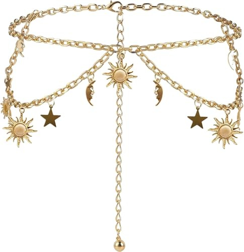 TPZORJX Cintura Gioiello Donna Moda Cintura Donna in Metallo Eleganti Cintura a Catena Da Donna per Abiti Cintura Sottile in Vita Regolabile Cinturino per Vestito，cintura catena donna