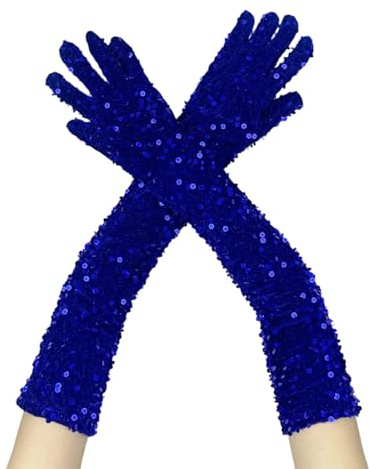 Guanti da donna in velluto più spessi con paillette, guanti da carnevale, guanti da sera, guanti da lavoro, cosplay