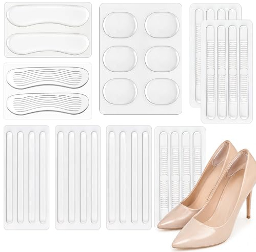 ZMaglorian 34x Coussinets Talon Chaussure – Gel Pad Silicone Transparent Auto-adhésif, Anti-glisse, Protection Chaussure pour Pompes, Sneakers, Homme & Femme