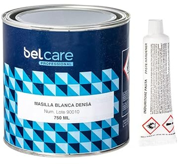 Belcare - Masilla para Piedra Natural, marmol, granito y Ceramica, para Reparación, para pegar, Color Blanco, 750 ml