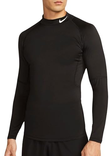 Nike FB7908-010 M NP DF Tight LS Mock Canottiera Uomo Black/White Taglia S