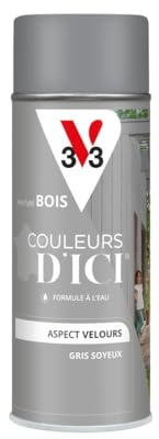 V33 Peinture Bois Couleurs d'ICI aérosol - Gris soyeux - 400ml