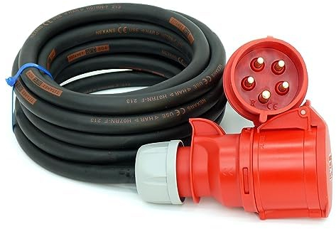 CEE Starkstromkabel (1,5m-50m) 32A Verlängerungskabel Titanex H07RN-F 5x4mm² mit PCE Shark Stecker und Kupplung, Business-Line von Event-Kabel (3 Meter)