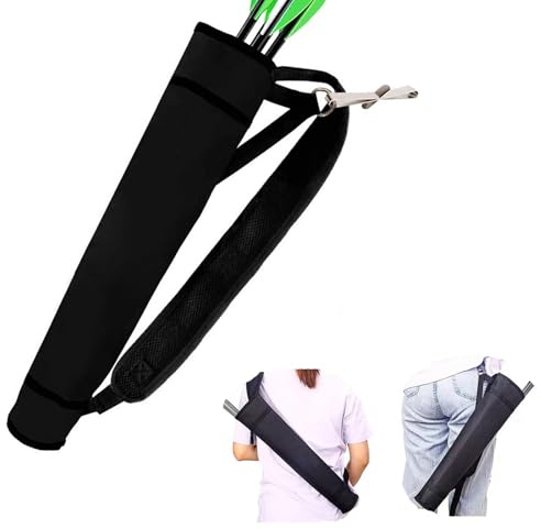 KURUGEILI Archery Quiver Back and Hip Quivers Adjustable Arrow Backpack Bag Holder Side Hip Arrows Bag for Compound Recurve Bow Practice Target Hunting