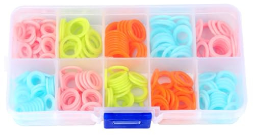 Votvlog Lot de 240 marqueurs de point d'anneau, anneaux de marqueurs colorés (S/M/L) avec boîte de rangement portable, anneaux d'alimentation, accessoires de tricot pour travaux manuels