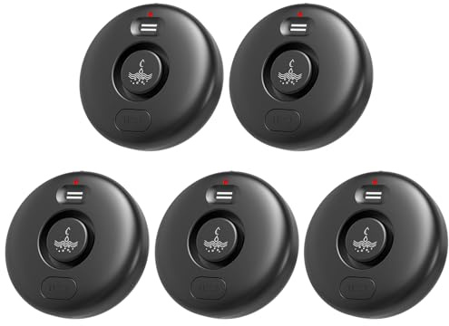 5 Pack Black Water Leak Alarm Detector, 120dB Loud Alert Water Sensor, IP66 Waterproof, Sensitive Leak and Drip Alert, Easy Installation for Home, Basement Flood Prevention, Bathroom, Sink, Laundry