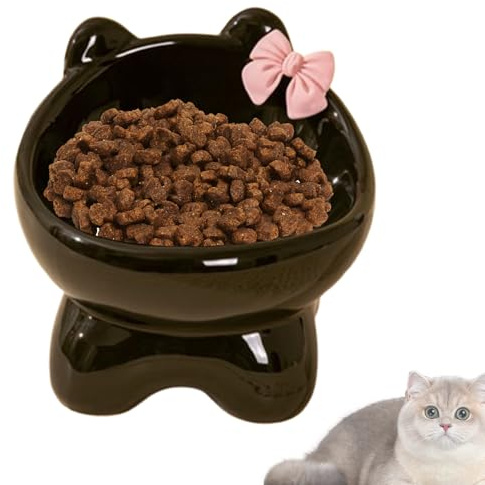 Kattmuggar har ökat keramik | Gravskål katt hög katt bar | Kreativ kattmatlapp för enkel mat