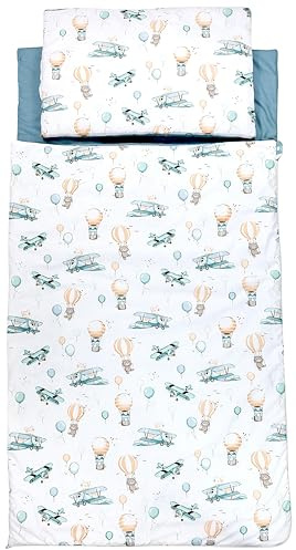 TupTam Sac de Couchage-Couverture avec Oreiller et Sac — Sac Enfant 135×70 cm pour Maternelle, Voyages et Maison