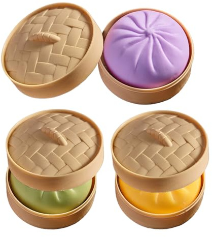 Dumpling Squishy, ​​Juguete para apretar sensorial con Bollo Gigante al Vapor, Juguete para apretars con Bola de Masa, Herramienta calmante sensorial Divertida y Gigante, Bolas para apretar con Bola