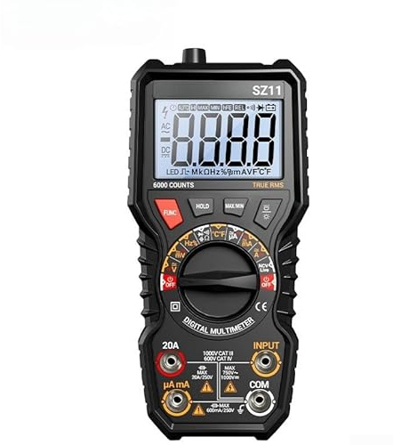 SZ12 multimeter med 20 000 antal, magnetiskt fäste, NCV-detektion, min/max spårning, kapacitans till 100 mF och temperaturstöd (SZ11)