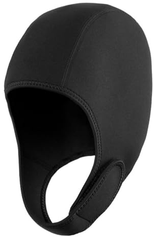 Mtlavishness Neoprene Diving Hood Swim Cap Beanie for Men Women 2mm Neoprene Material for Superior Comfort and Warmth Flatlock Stitching for Enhanced Durability Adjustable Chin (Black)
