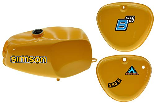 Serbatoio di bufalo con coperchio laterale per Simson S50 S51, Saharabraun I, interno sigillato.