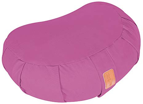 Gorilla Sports® Cuscino Meditazione - Mezzaluna, 45 x 32 x 19 cm, Rivestimento in Cotone Lavabile, Ripieno di Farro, Maniglia di Trasporto, in 10 Colori - Bolster Yoga, Meditation Cushion