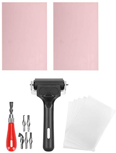 Asixxsix Kit da Intaglio in Gomma, Kit di Strumenti per Principianti per la Stampa di Blocchi Kit per la creazione di timbri a Blocchi da Intaglio, Kit per Intaglio di timbri in Gomma per incidere