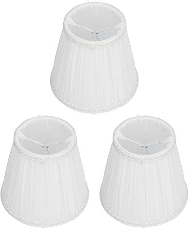 HERCHR Kleiner Lampenschirm Clip On Bulb 3er Set für Kandelaberbirnen, Clip-On Lampenschirm Stoff Lampenschirm Tischleuchte Abdeckung für Tischlampe, Kronleuchter, Wandlampe(Weiß)