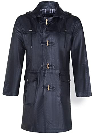 Infinity Leather Duffle-coat Homme Noir Classic 3/4 En Cuir L