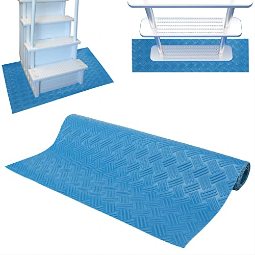 Swimming Pool Ladder Mat,Non-Slip Mat Pool Liner Protector, Swimming Pool Ladder Pad for Swimming Pool Liner and Stairs Protective (36 X 9 inch)
