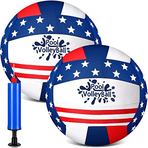 Honoson 3 Pcs Pool Water Volleyball Size 5 Inflatable Waterproof Swimming Volleyball Soft Neoprene Water Balls with Pump for Outdoor Beach Pool Outdoor