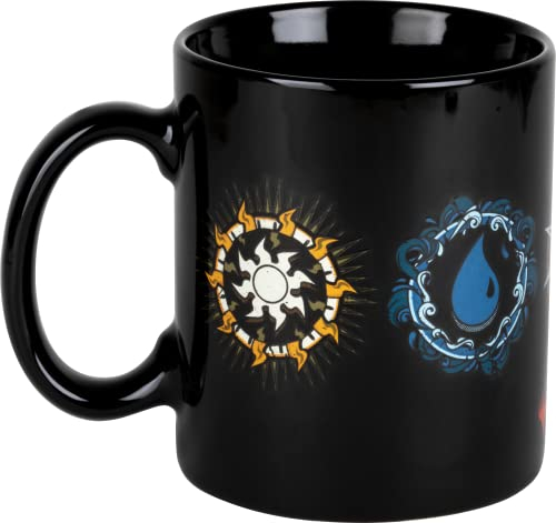 Konix Magic The Gathering Taza de cerámica - 320 ml - Diseño 5 colores - Negro