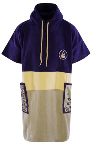 WAVE HAWAII Hoopa Surfponcho für Körpergrößen von 155-185cm Poncho 100% ÖKO Baumwolle Umkleidehilfe für Schwimmen Strand Surfen Badetuch Badeponcho Duschponcho für Damen Herren Erwachsene