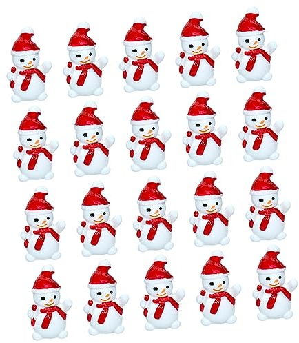 Cabilock 30st Mini Schneemann Figur Weihnachtsfiguren: Rot Weihnachtsfiguren Schneemann Deko Bastelset Schneemänner Deko Figuren Weihnachtsdeko Kleine Figuren