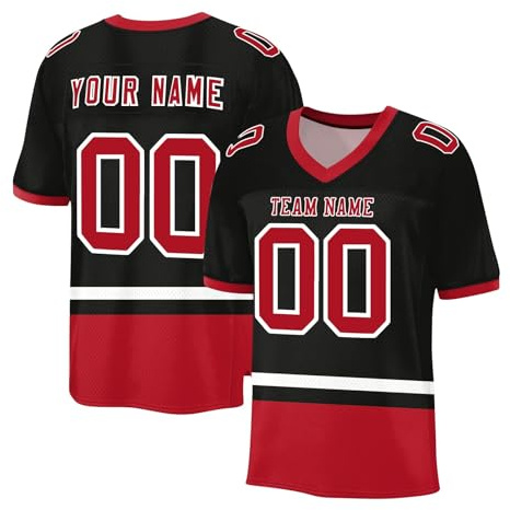 Personalisiert American Football Trikot für Herren Damen Jugend Vorschule Personalized Stitched/Printed Team Name Number Sporthemden Herren Sport T-Shirt