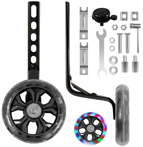 CycForge Stabilizers for Kids Bike - Silent Black Flash Wheels - Fits 12-20 Inch Children's Variable and Single-Speed Bikes