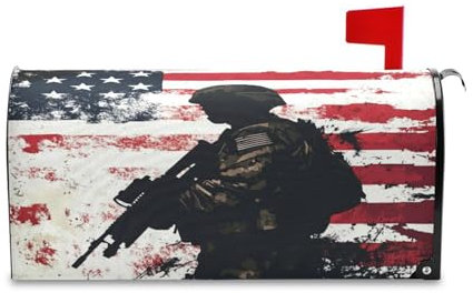 Coperture magnetiche per cassetta della posta dei soldati della bandiera americana, per Pasqua, San Valentino, 45,7 x 52,6 cm, Caja de correos