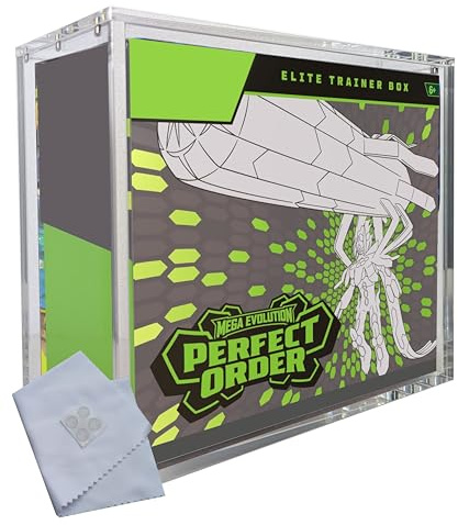Vaulted Vortex Acrylic Case For Pokemon ETB Elite Trainer Box Display Case 8mm Thick (1 PACK) Premium Clear Protective Display Case for PC and Standard Size Pokémon Elite Trainer Boxes