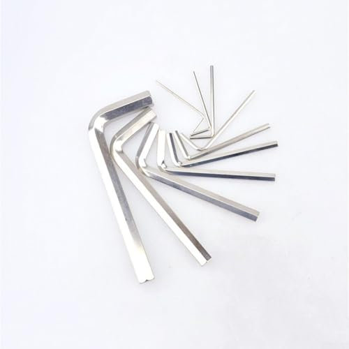 Getdoublerich Juego de 10 llaves hexagonales tipo L, adecuadas para una variedad de tareas, llaves de acero (2,5 mm)