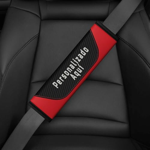 Funda Cinturón de Seguridad Coche Personalizable – Almohadillas Transpirables y Hombreras para Automóvil – Accesorio para Niños y Adultos con Estilo Fibra de Carbono