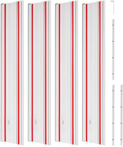 VEVOR Führungsschiene Handkreissäge, inkl. 4 Stk. 700 mm Aluminium-Kreissägeschiene & 3 Verbindungsstücke, kompatibel mit verschiedenen Marken von Tauchsägen, für Holzbearbeitungsprojekte