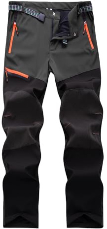 HomKuch Uomini Leggeri Pantaloni da Camminare all'aperto Stretch Traspirante Camping Pantaloni da Escursionismo con Zip Tasche