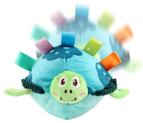 Bee Toys - 4,53x4,92x4,92 pollici Giocattoli per il della pancia, set di peluche musicali interattivi portatili, gioco di rimbalzo elettrico | Palline di animali di peluche regolabili per b