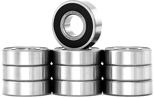 XiKe 6203-2RS Kugellager 17x40x12mm Chromstahl und Vorgeschmiert, 6203RS Rillenkugellager mit Gummi Doppeldichtung, 10er-Packung