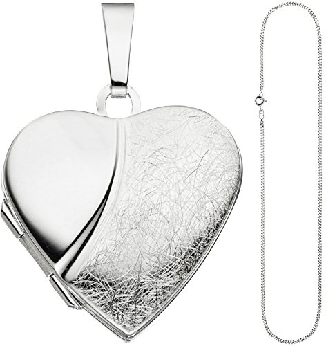 Jobo Damen-Medaillon Herz aus 925 Sterling Silber mit Kette 60 cm