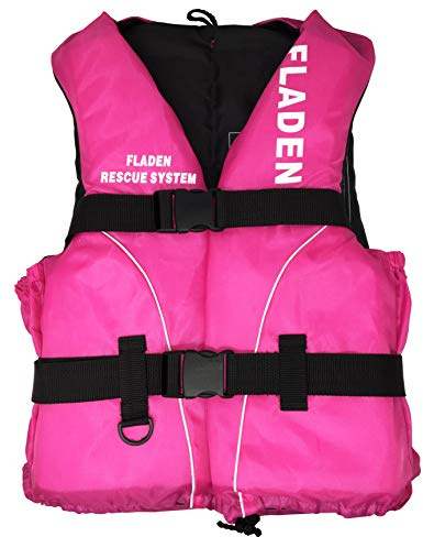 FLADEN Rescue System Classic II 50N Buoyancy Aid Vest Pink ISO 12402-5 Certified with Adjustable Straps & Zip Adult Unisex Sizes S M L XL 30–90kg+ (Extra Large - 90kg plus)