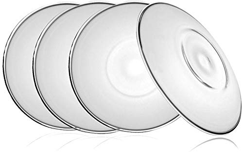 TAMUME 12cm Glas Untertasse Set Ideal für Familien-Tee-Service, Packung mit 4 (4* Untertasse Groß)