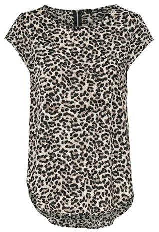 ONLY Damen Onlmoster Stripe O-Neck Top JRS Noos S/S Tops, Mehrfarbig Pumice Stone AOP Leo AOP,44