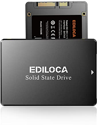 Ediloca 512GB SSD, Internal Solid State Drives, 2.5 SATA SSD 512GB, Up to 540MB/s, 3D NAND TLC, Compatible with Laptop & PC Desktop(ES106 Black)
