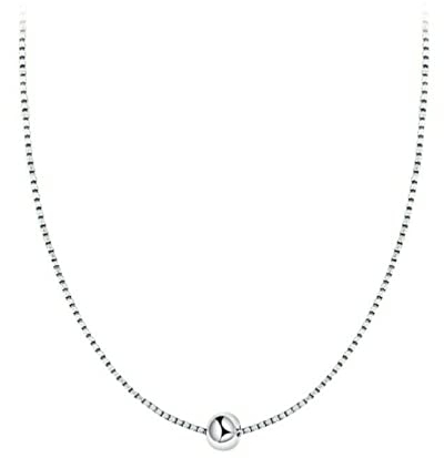 TOXI 925 Sterling Silber Halskette Silber Bohnenkette Glänzender Punkt Halsband Halskette Für Party Weibliche Elegante Modeschmuck-Silber