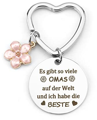 Rocberup Schlüsselanhänger für Oma, Geschenk für Muttertag, Weihnachten, Geburtstag, Silver37 Keychain, Edelstahl, Unisex, Gravur