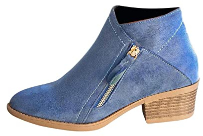 Clearance Women's Ankle Boots - Low Heel Shoes, Platform Zipper Short Boots, Chunky Roman, Casual & Comfortable, Waterproof Rain Boots