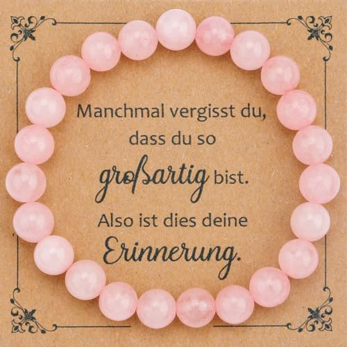 Hroanc Perlenarmband Beste Freundin Geschenke Motivationsgeschenk Armband Geschenk Für Sie Rosa Adventskalender Füllung Mutmacher Geburtstagsgeschenk Für Beste Freundin Geschenk Für Mama Zum Muttertag