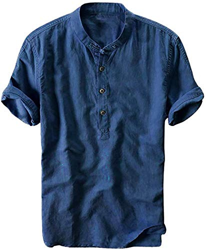 Chemise Chemises Homme T-Shirt d'été Henley Manche Courte Shirts Casual Classiques
