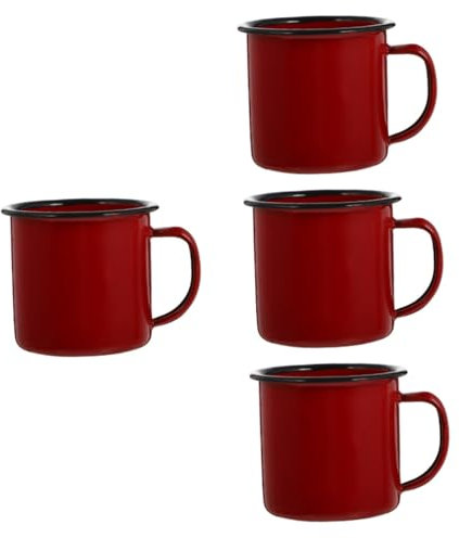 Emaille Tasse 4pcs Weihnachtstasse Emaille Becher Weihnachtsdeko Retro-becher, Teepott Kaffeetasse Trinkbecher, Kaffeetassen Teetassen für Camping Zuhause/Büro/Reisen