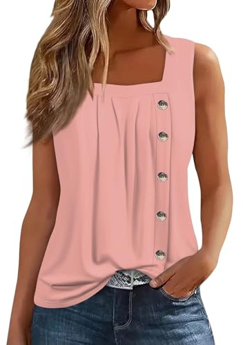 T Shirt Long Femme Debardeur Femme Fluide Debardeur Femme Ete Fleuri Debardeur Femme Long Ete Top Bretelles Spaghetti Debardeur Femme Sport Grande Taille Débardeur Femme Rose 2XL