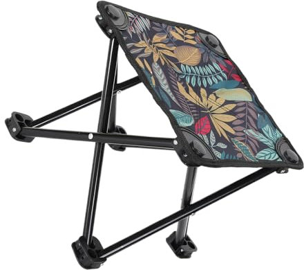 Guangcailun Einfach zu montierender klappbarer Angelstuhl für Angler, kompakte Aufbewahrung, Leichter Klappstuhl, Klappstuhl, Campinghocker, Blatt